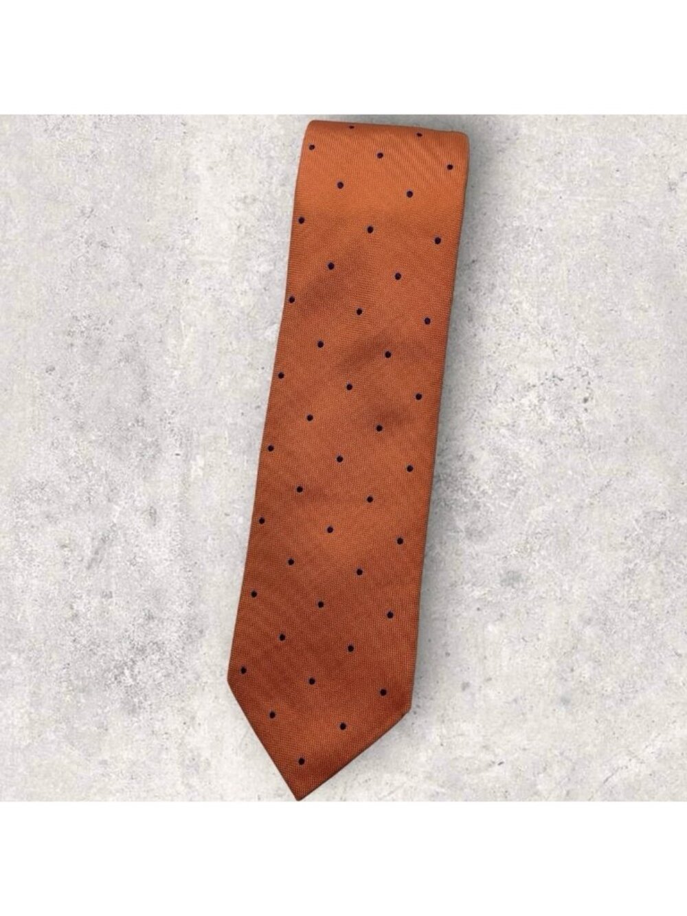 THOMAS PINK Silk Tie Orange Purple Polka Dot W:3.2" EUC